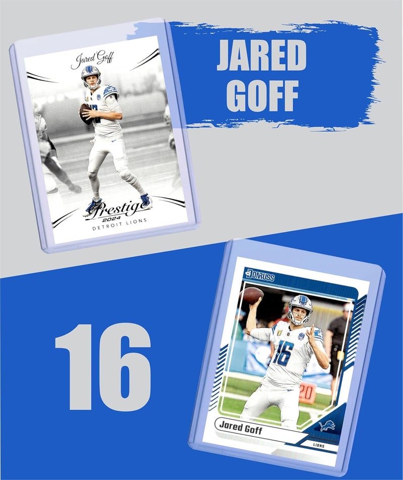 Chaser Jared Goff Cards (5) Assorted Football Card Gift Pack - Detroit Lions, Los Angeles Rams - Image 3